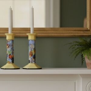 Tuscan 1920s Art Deco 450.A Antique Fruit Taper Holders Made in England Pair